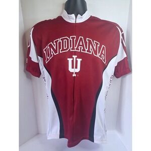 Indiana University Hoosiers Cycling Jersey Mens Crimson White IU SZ L